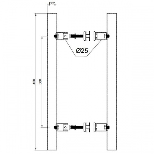 Sauna Door Handle - Double Sided