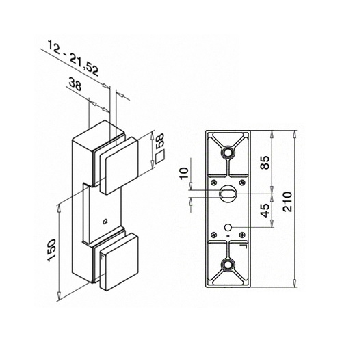 Square Glass Adapter - Double Points